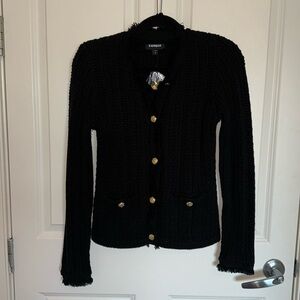 NWOT express black sweater/blazer gold detail size small